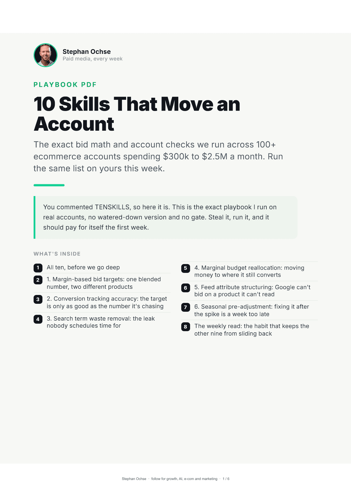 First page of 10 Skills That Move an Account