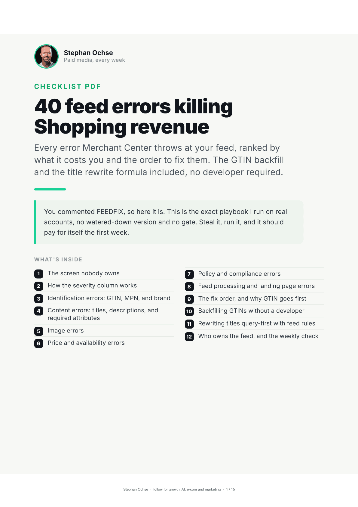 First page of 40 feed errors killing Shopping revenue