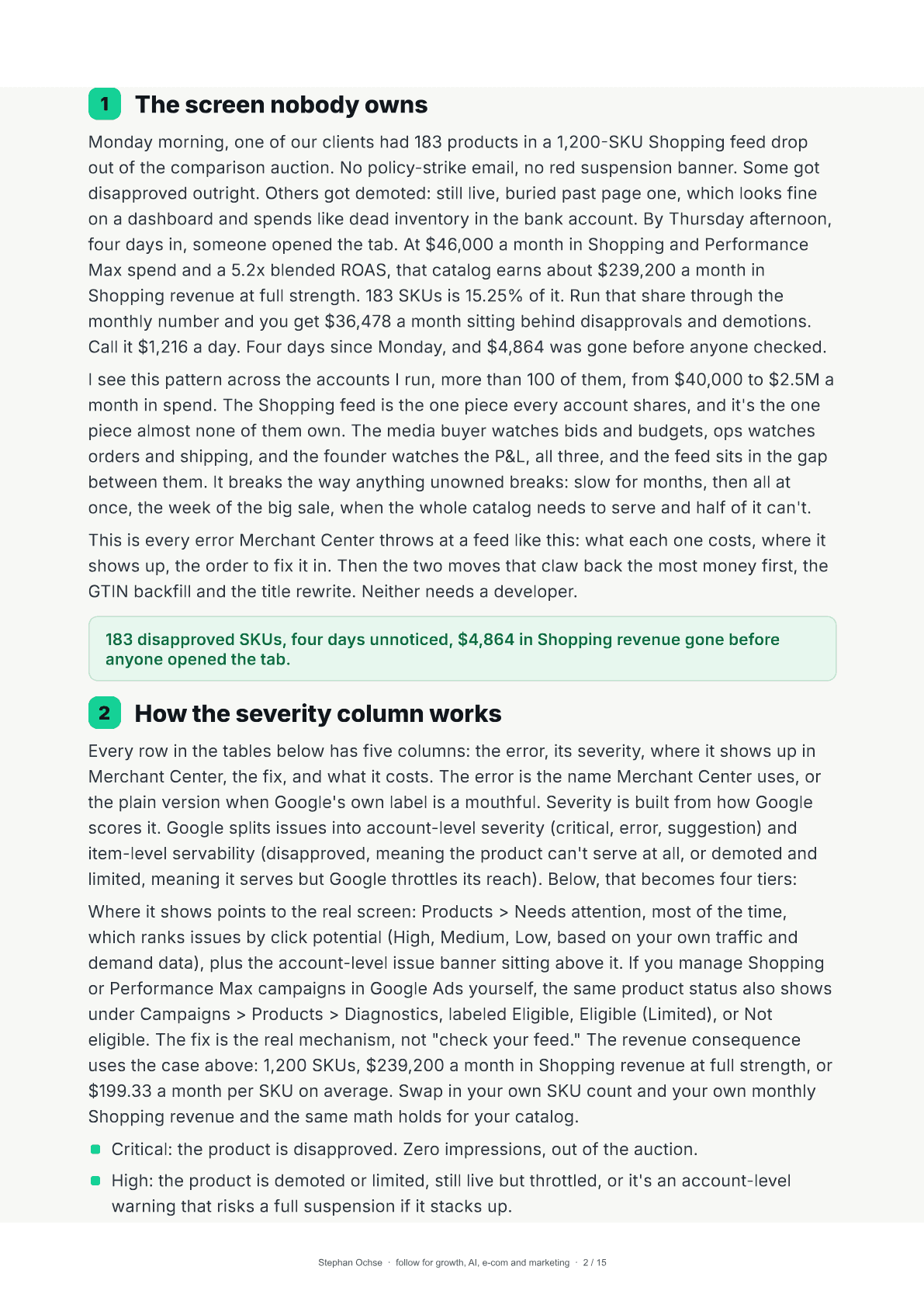 Page 2 of 40 feed errors killing Shopping revenue