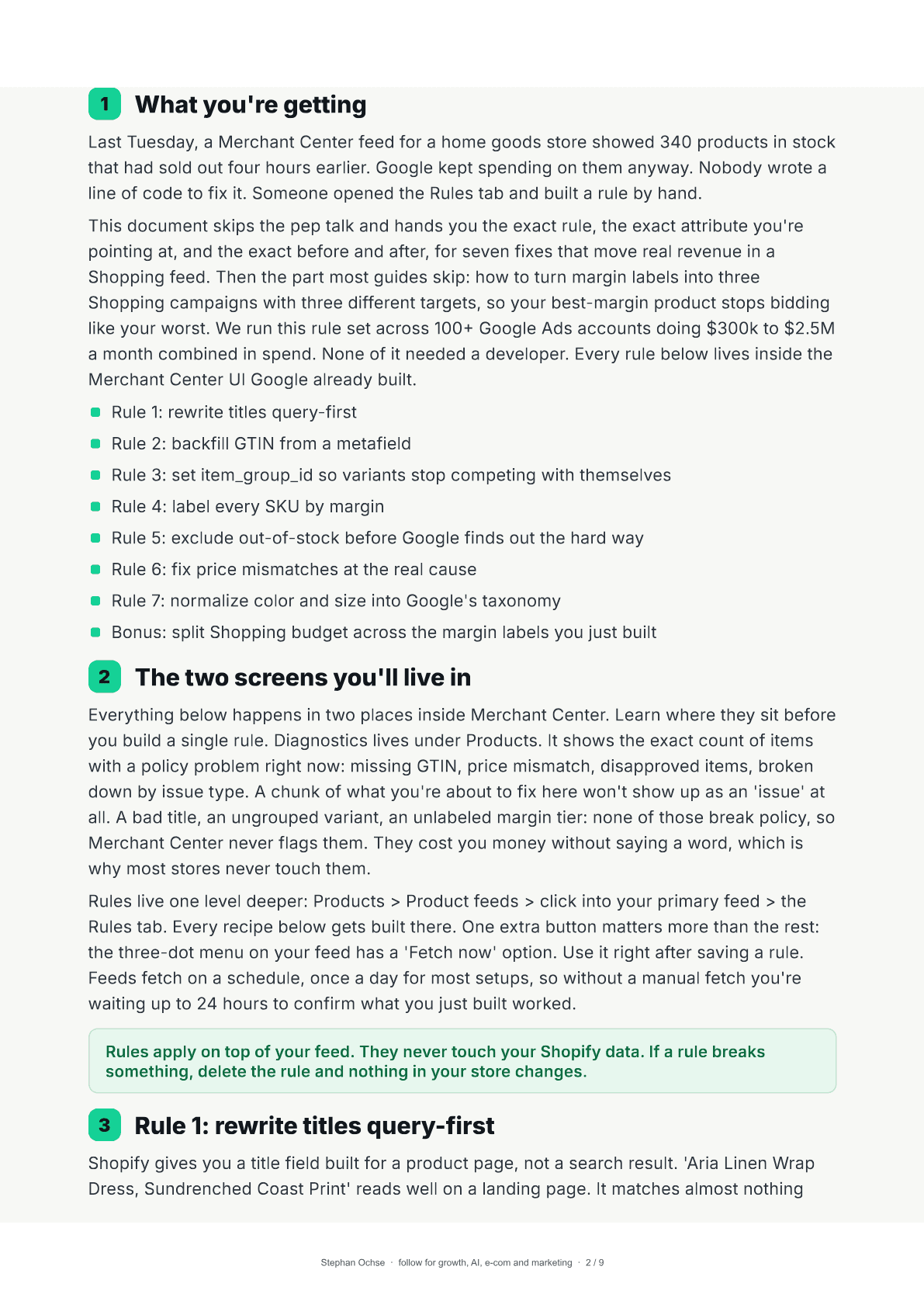 Page 2 of Merchant Center Feed Rules, No Dev