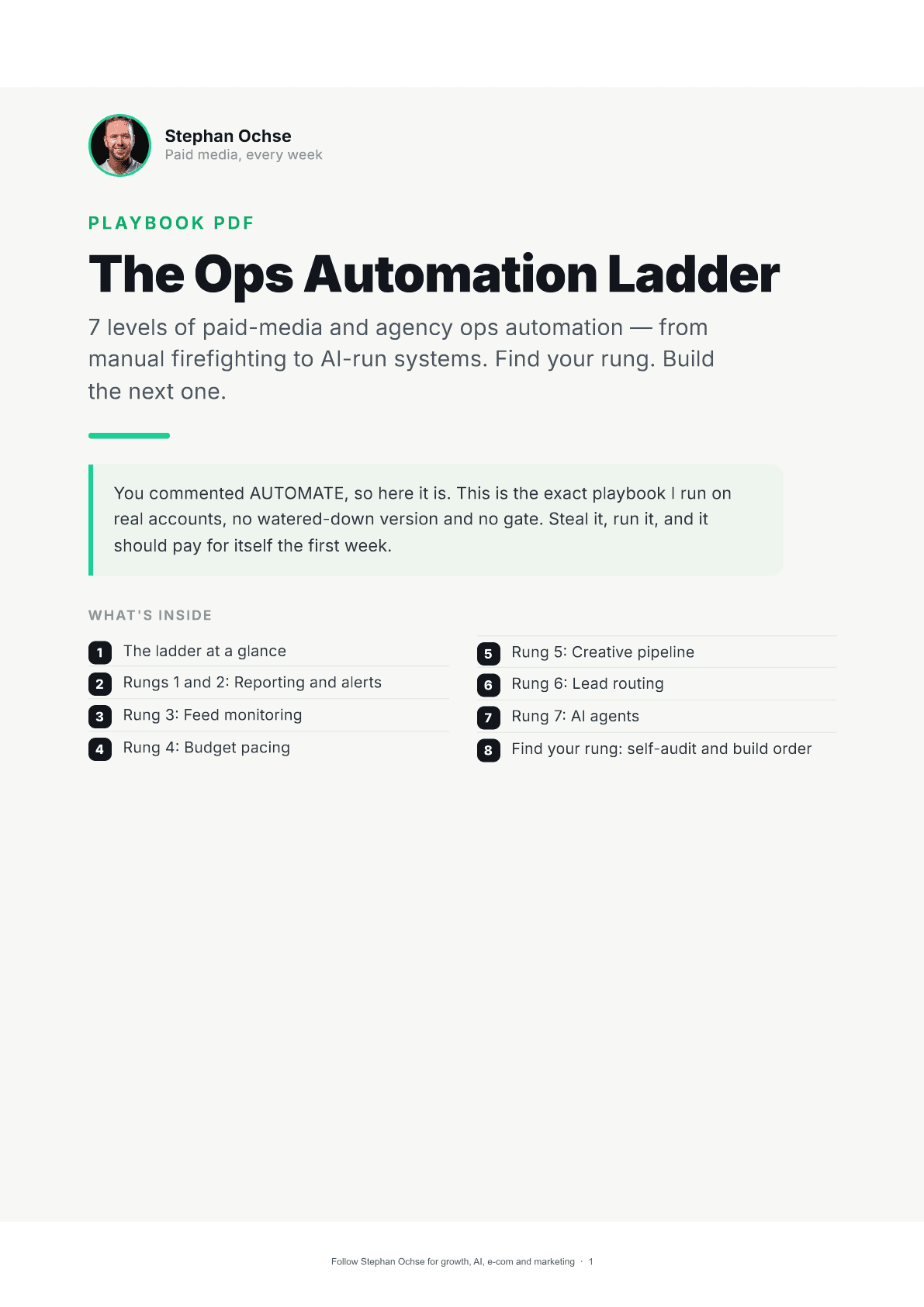 First page of The Ops Automation Ladder