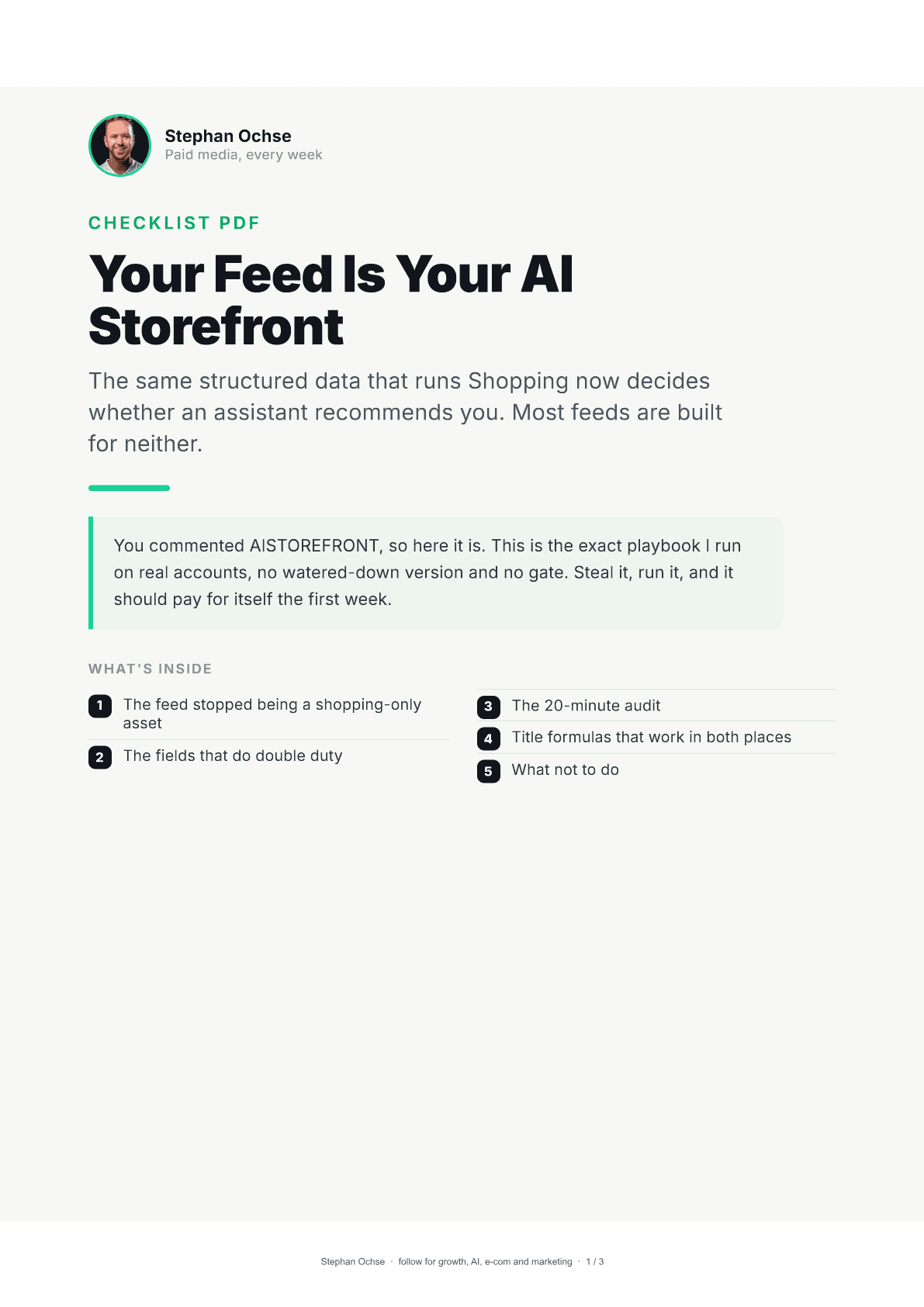 First page of Your Feed Is Your AI Storefront